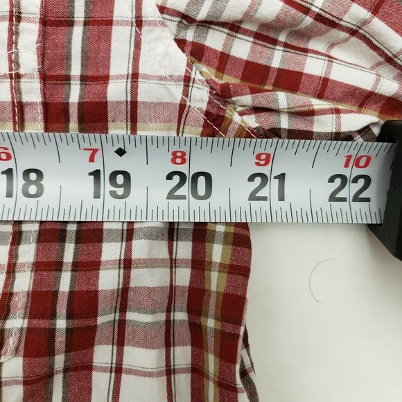 Urban Pipeline Shirt Mens Medium Red Plaid Short Sleeve  Button Up Down - Picture 5 of 6